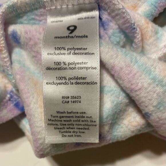 9 mth Girls Sherpa flannel vest zip front purple pink white Carter's Warm - Picture 6 of 6